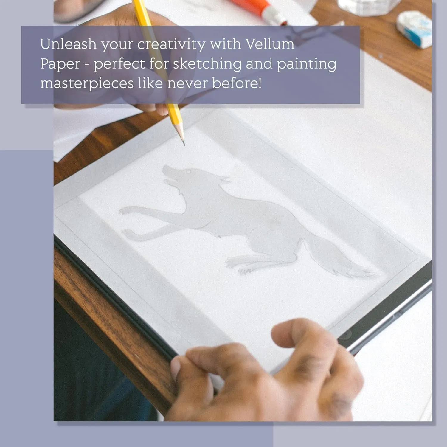 8.5X11 Tracing Paper for Drawing- 100 Sheets Vellum Paper 8.5 X 11 Translucent Printable for Card Overlays, Invitations, Belly Bands