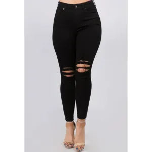 Black Skinny Ripped Jeans