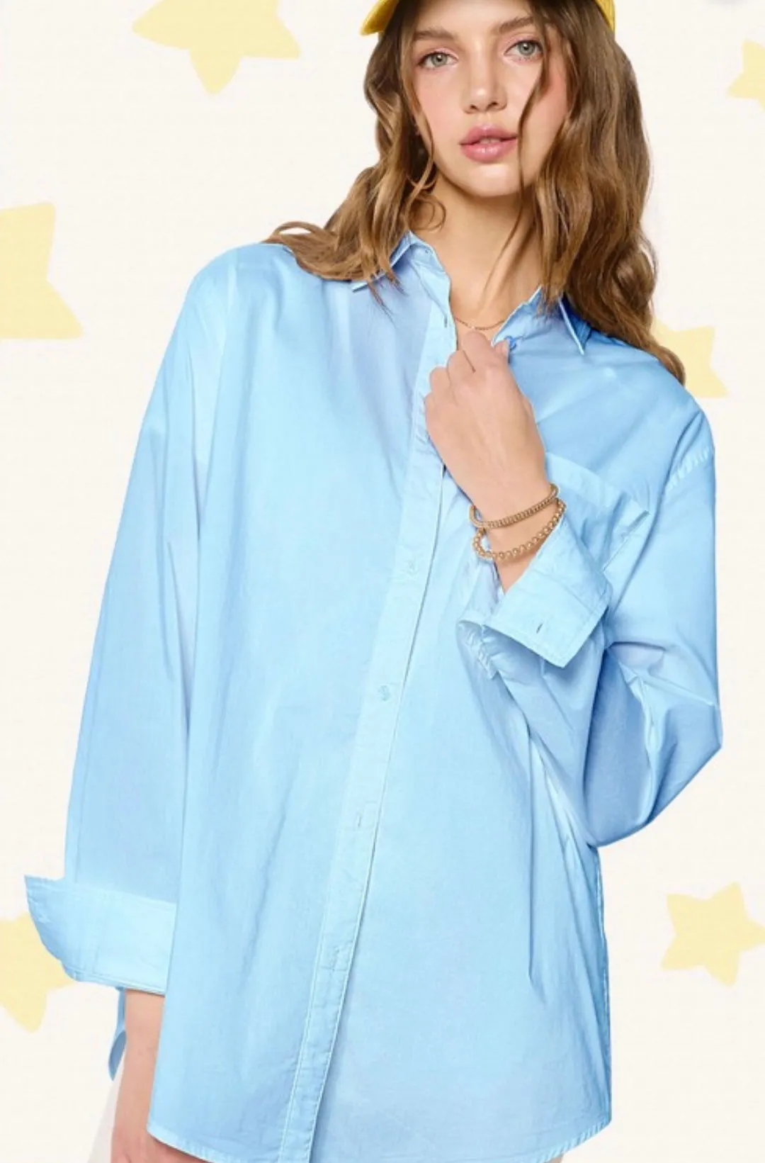 Blue Classic Collar Button Down Shirt