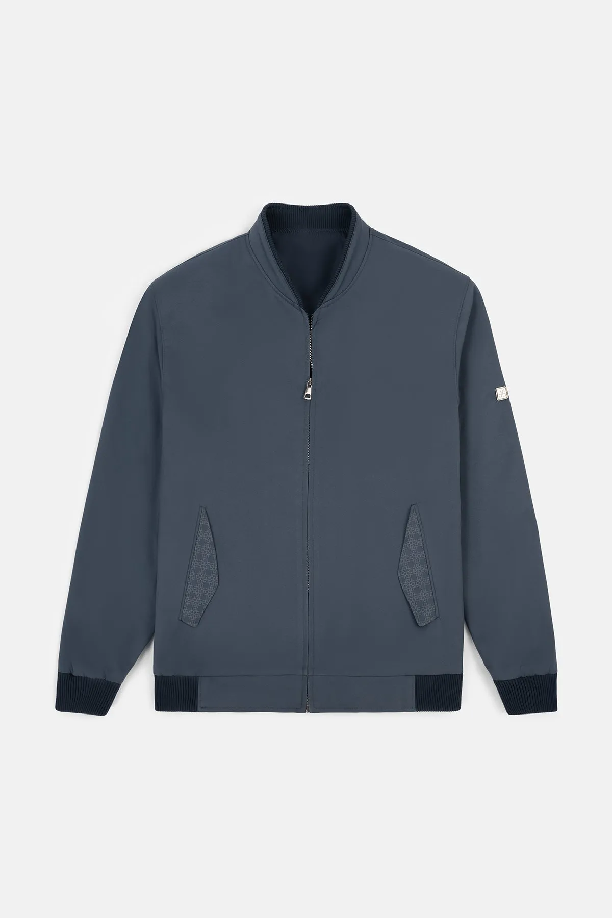 Bomber Outer Space Blue Gabardine Jacket