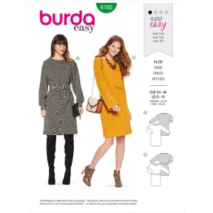 Burda Style Pattern 6180 Misses' Shirtdress - Overcut shoulders B6180