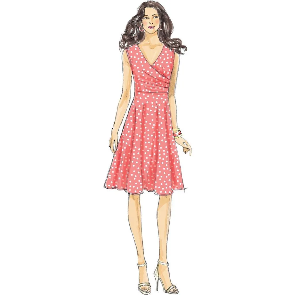 Butterick Pattern B6446 Misses' Pleated Wrap Dresses with Sash