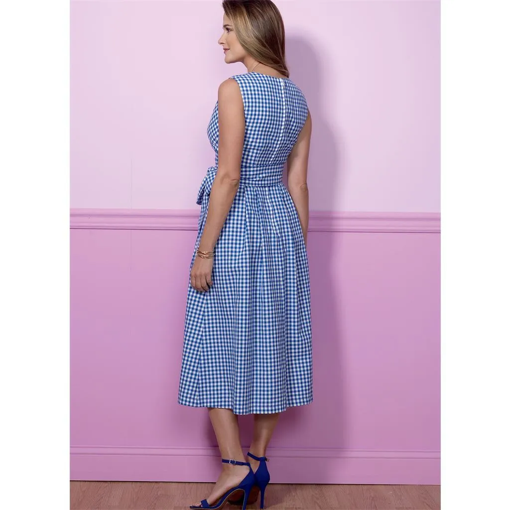 Butterick Pattern B6446 Misses' Pleated Wrap Dresses with Sash