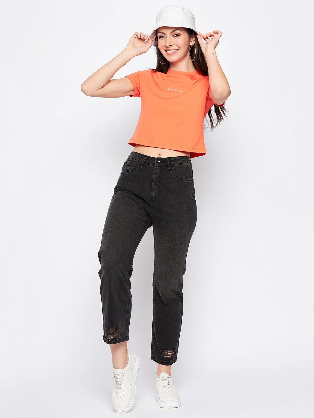 Camla Barcelona Black Distressed Boyfriend Fit Jeans