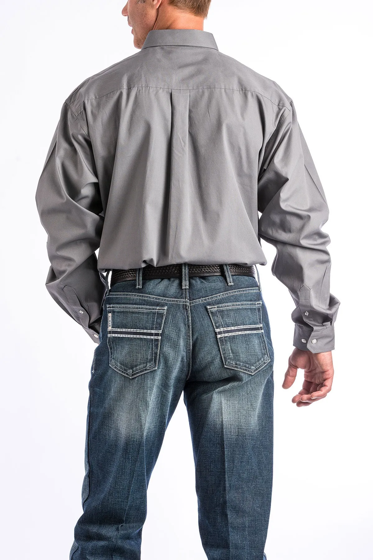 Cinch Mens Gray Button Down Shirt