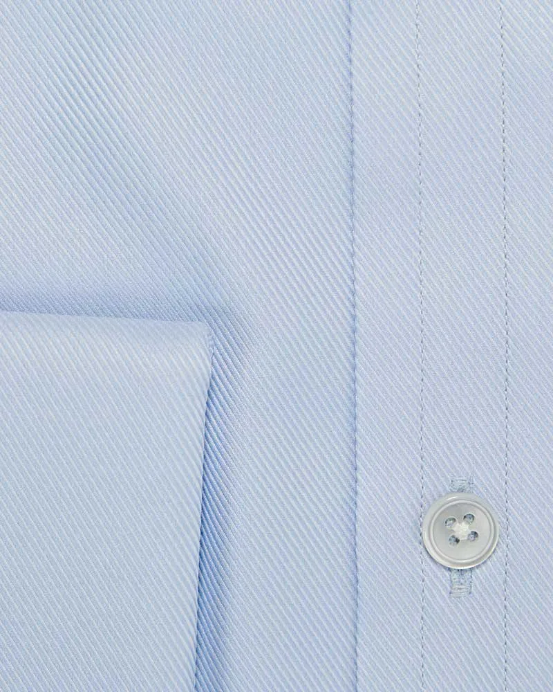 Classic Fit, Classic Collar, Double Cuff in Plain Light Blue