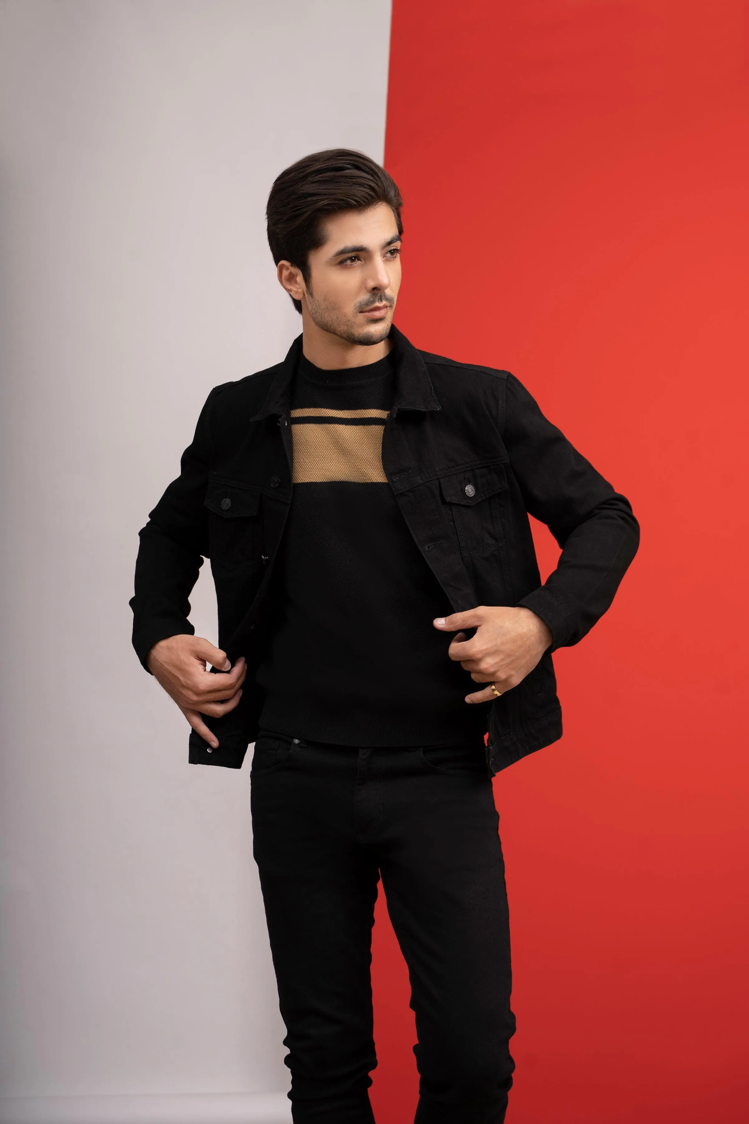 DENIM JACKET F/S CHARCOAL