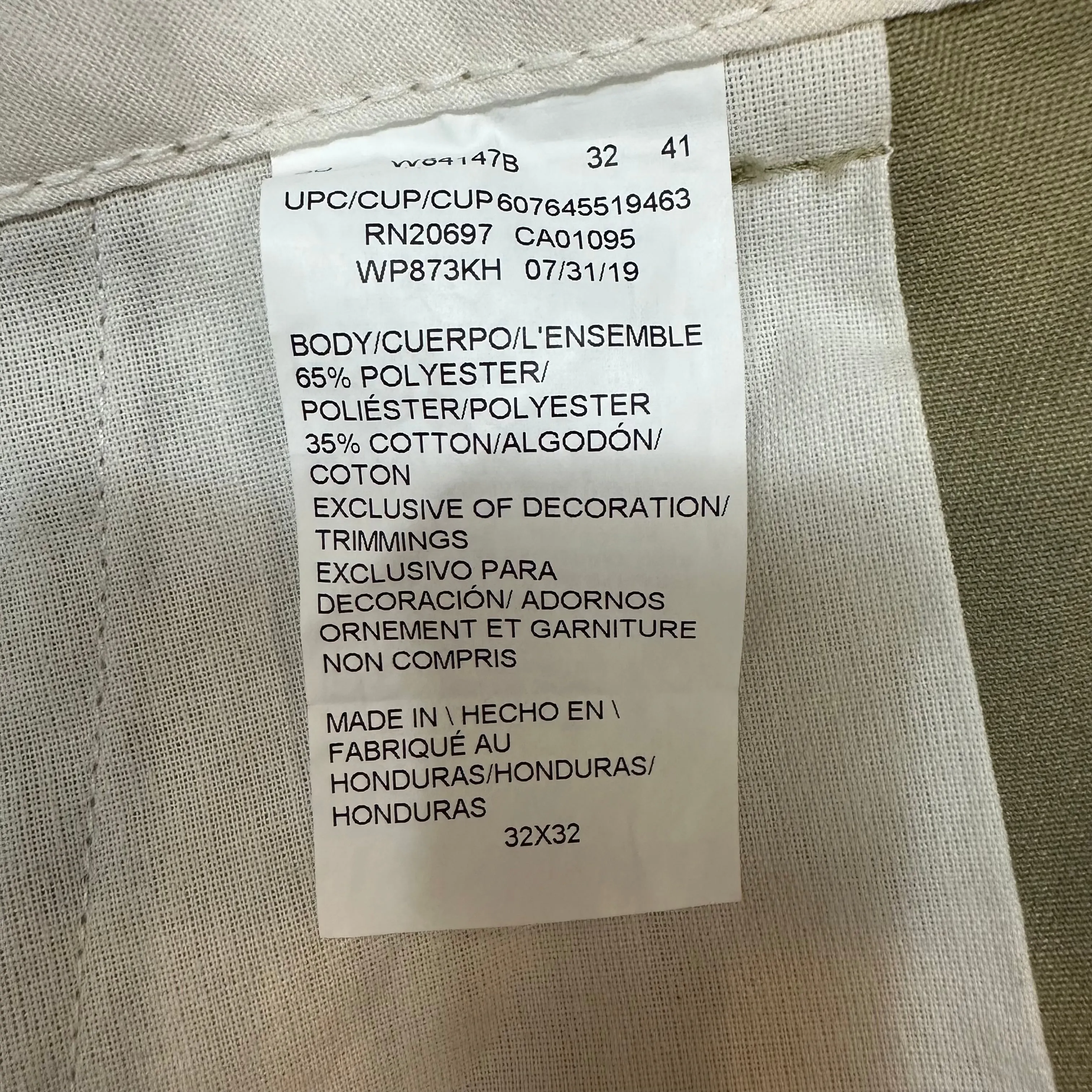 Dickies Slim Straight Fit Work Pants Khaki Utility Trousers 32 X 32