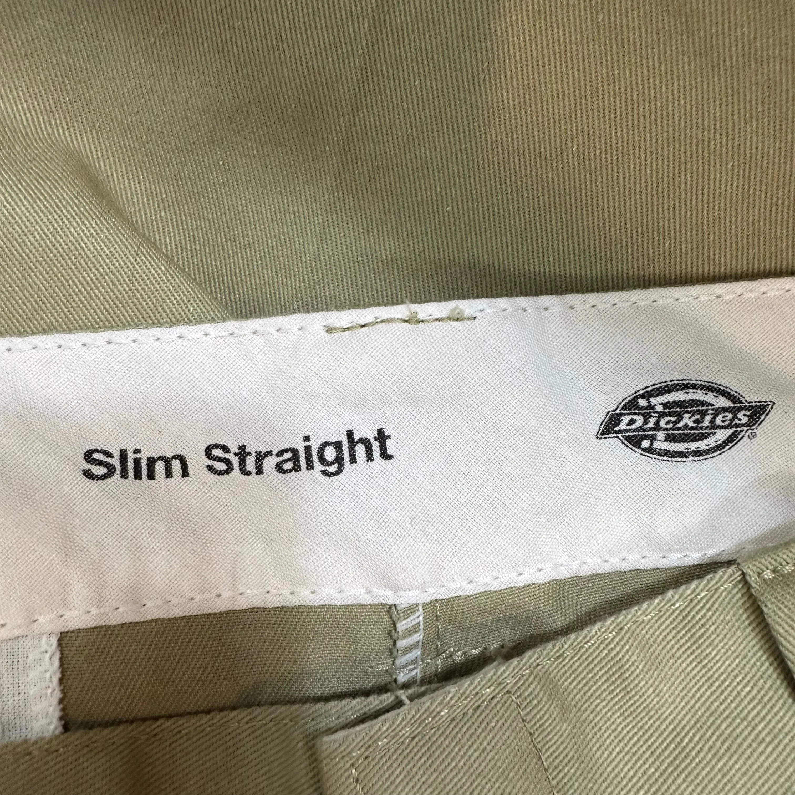 Dickies Slim Straight Fit Work Pants Khaki Utility Trousers 32 X 32