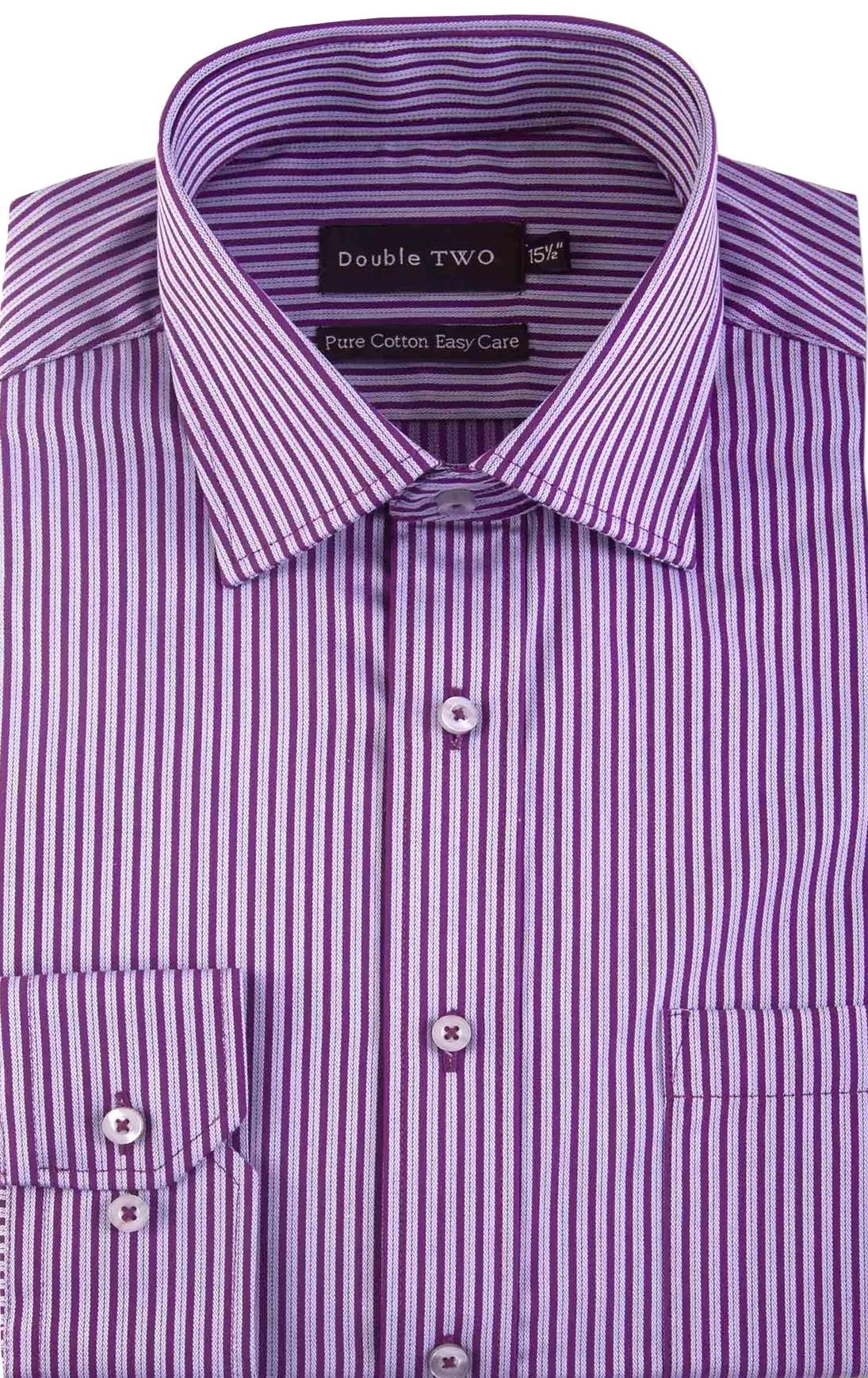 Double Two Men's Big Size Classic Fit Stripe Formal Shirt Size 18 - 23 inc