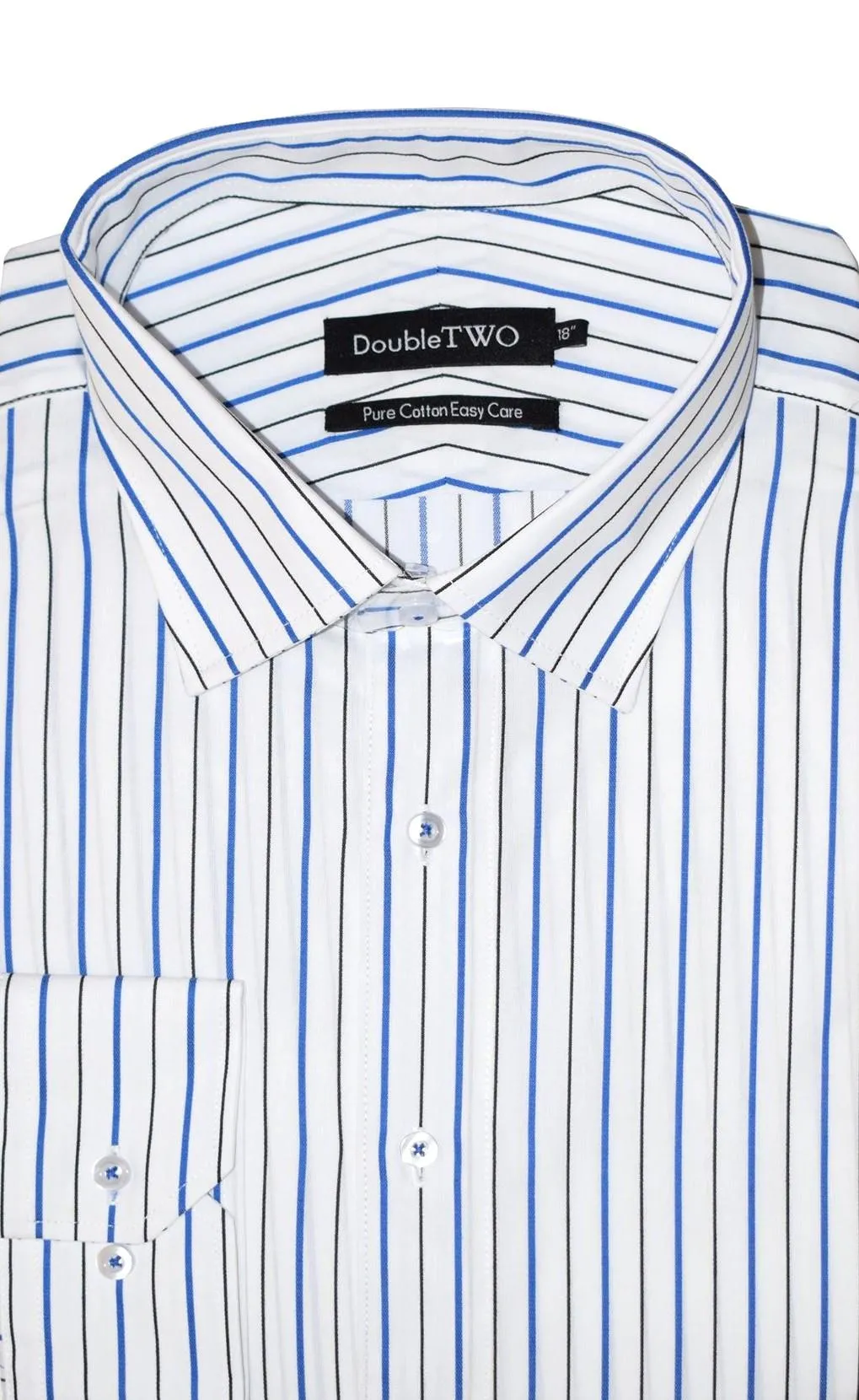 Double Two Men's Big Size Classic Fit Stripe Formal Shirt Size 18 - 23 inc
