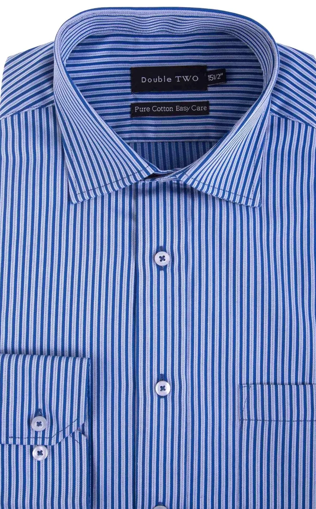 Double Two Men's Big Size Classic Fit Stripe Formal Shirt Size 18 - 23 inc