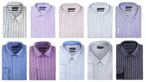 Double Two Men's Big Size Classic Fit Stripe Formal Shirt Size 18 - 23 inc