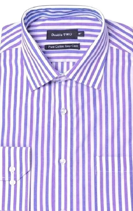 Double Two Men's Big Size Classic Fit Stripe Formal Shirt Size 18 - 23 inc