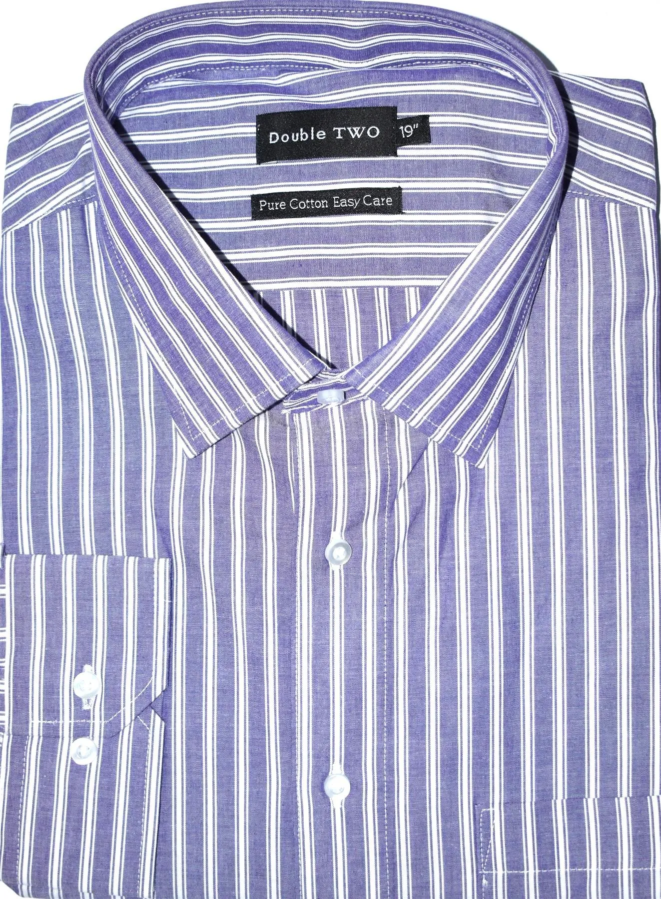 Double Two Men's Big Size Classic Fit Stripe Formal Shirt Size 18 - 23 inc