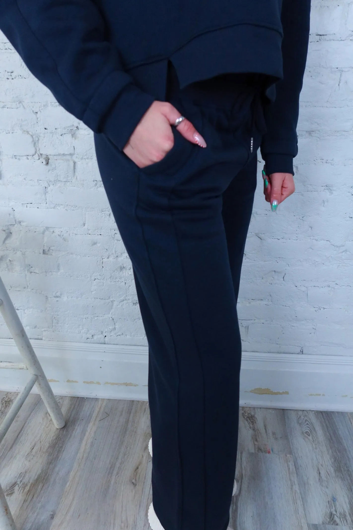 Drawstring Eclipse Wide Leg Sweatpants