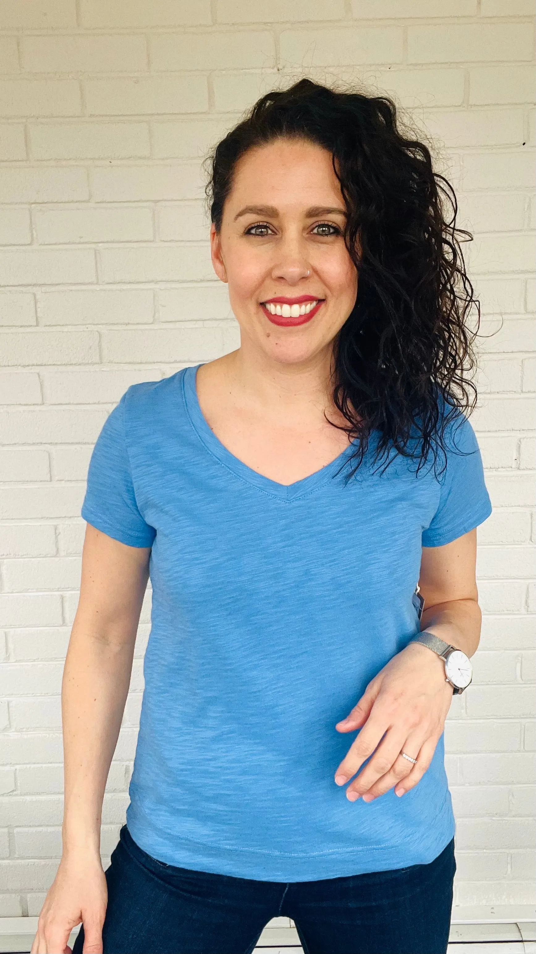 Escape Cotton Slub V-Neck Tee - Multiple Colors