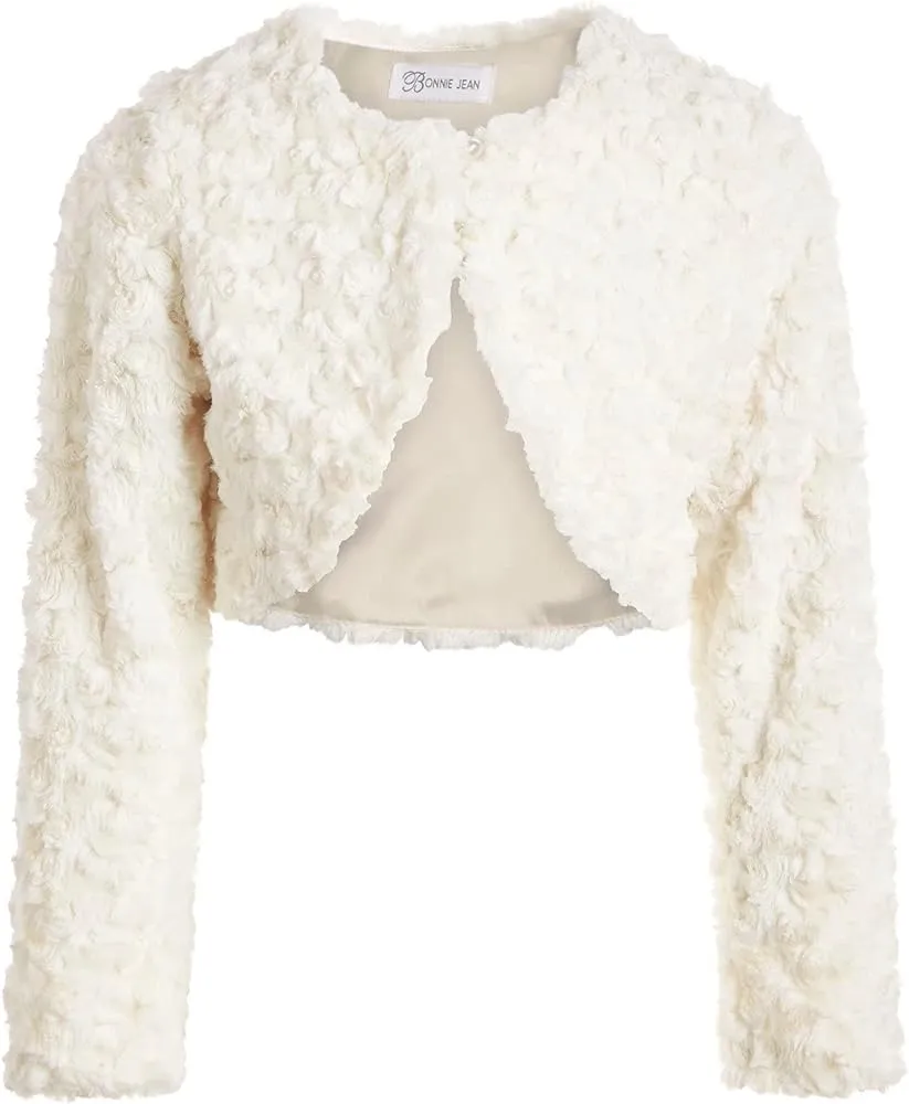 Faux Fur Jacket In Beige Girls by Bonnie Jean