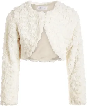 Faux Fur Jacket In Beige Girls by Bonnie Jean