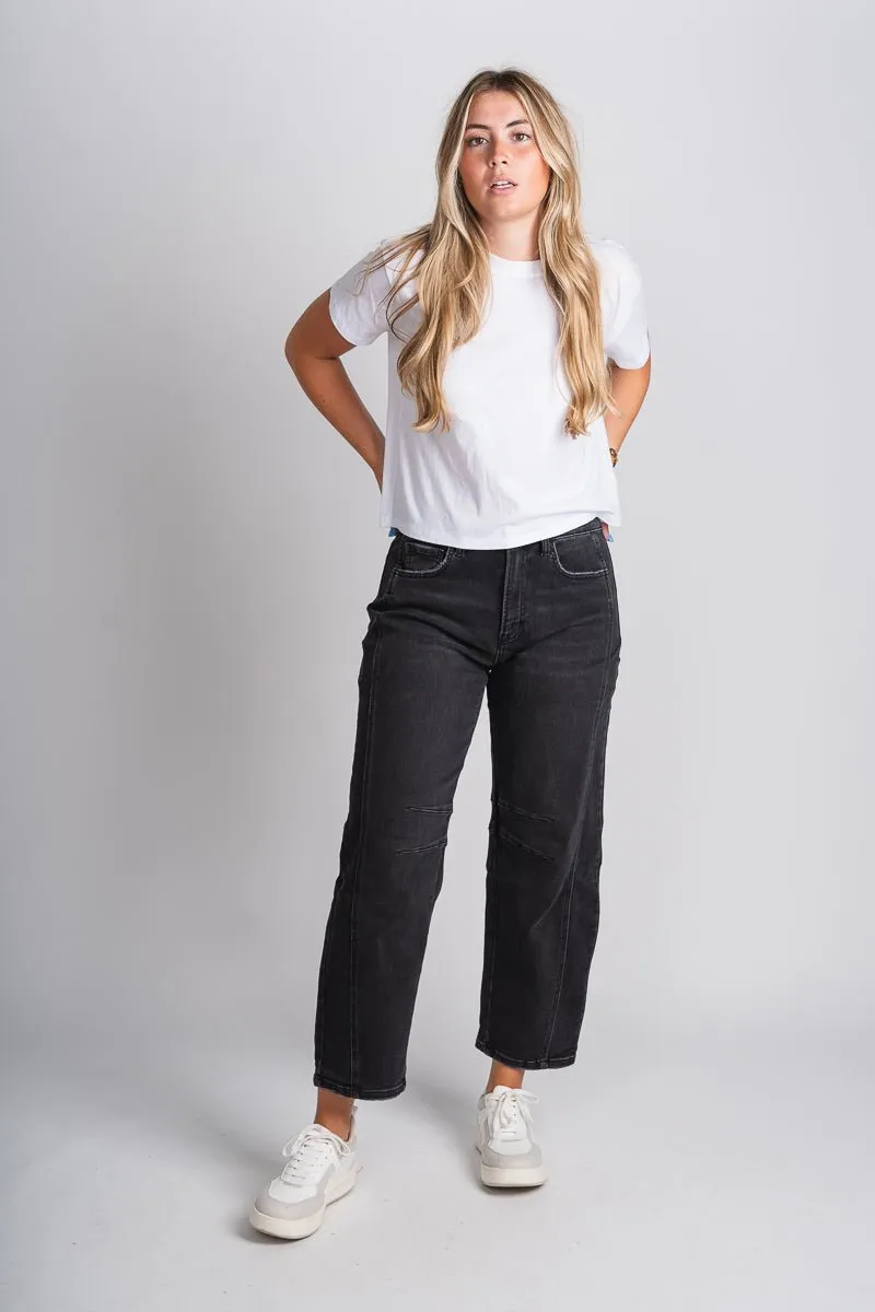 Flying Monkey high rise barrel jeans relief