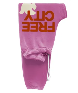FREECITY Women Large Sweatpants Pink Bird