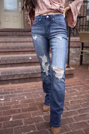 Gettin Ripped Kancan Distressed Bootcut jeans