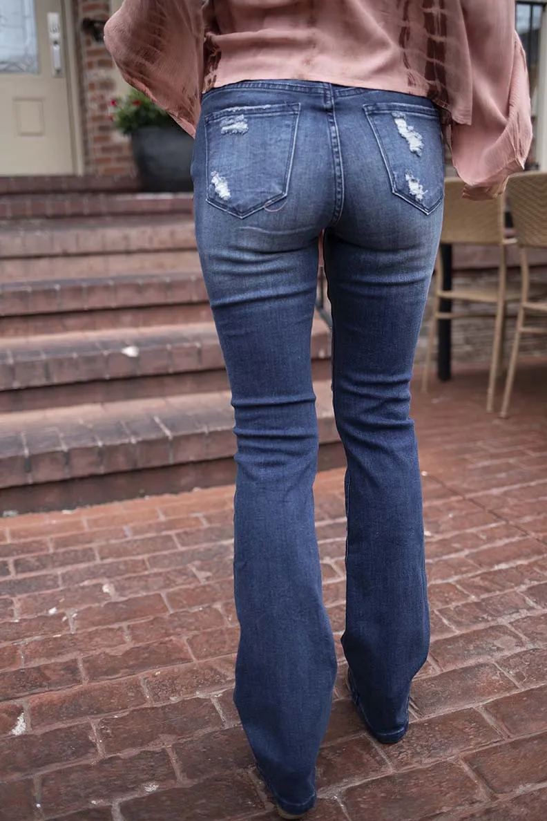 Gettin Ripped Kancan Distressed Bootcut jeans