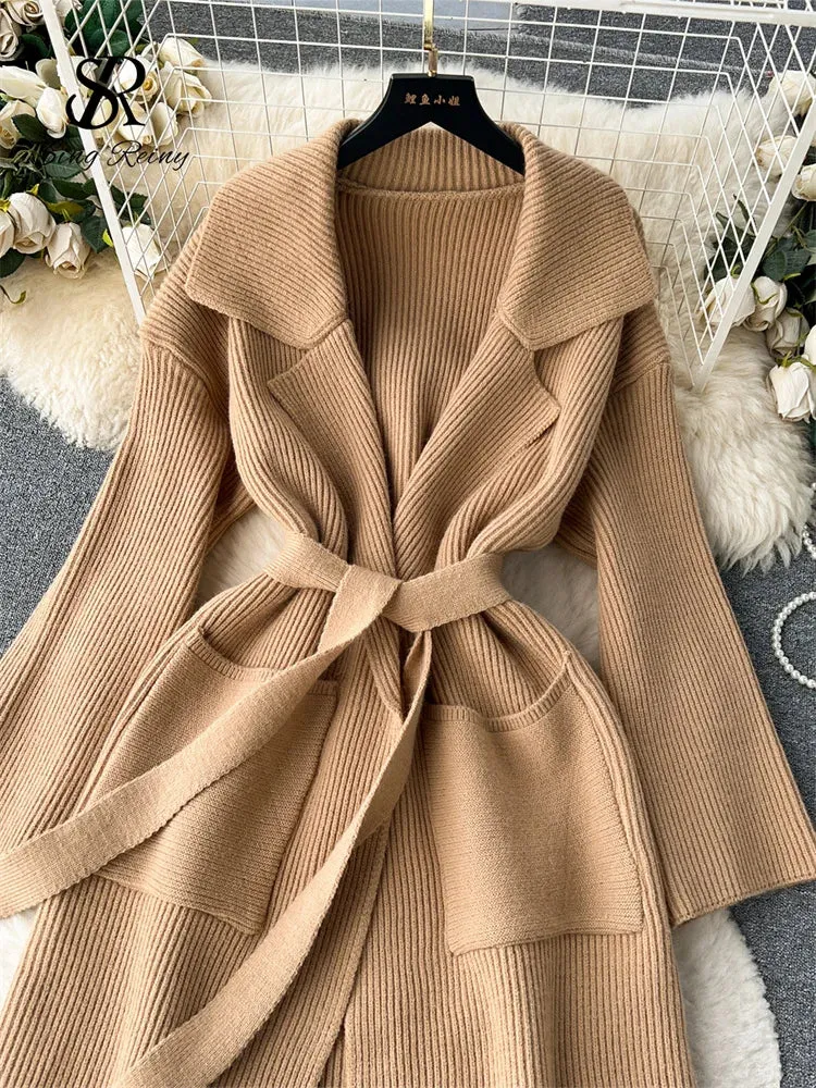HARLOW | Long V-Neck Ribbed Cardigan