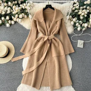 HARLOW | Long V-Neck Ribbed Cardigan