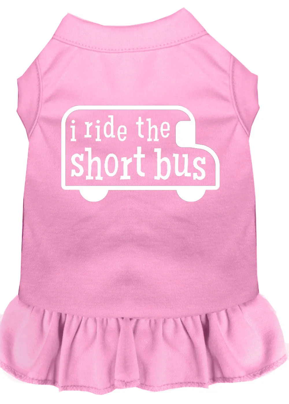 I Ride The Short Bus Screen Print Dress Light Pink Med