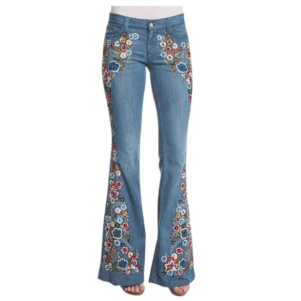 Isola - Embroidered Bell Bottoms