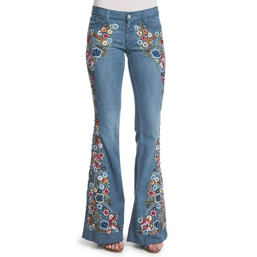 Isola - Embroidered Bell Bottoms
