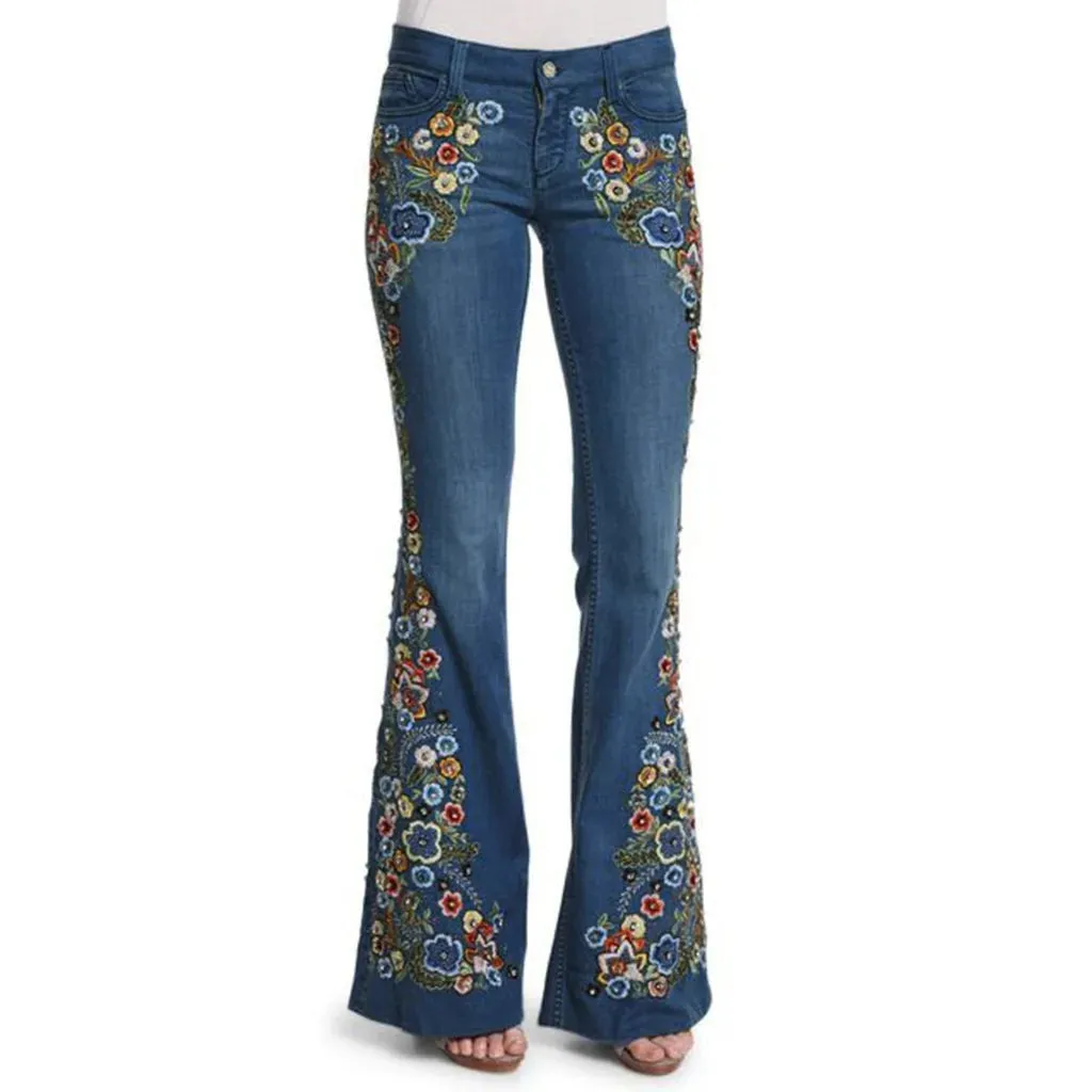Isola - Embroidered Bell Bottoms