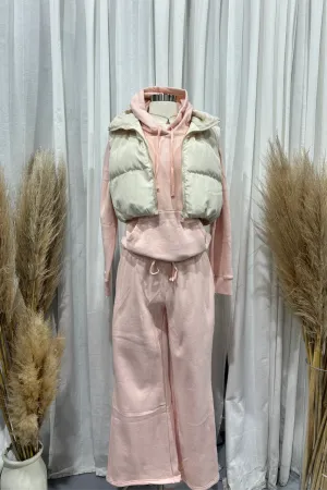 Jazlyn Wide Leg Sweat Pants (Dusty Pink)