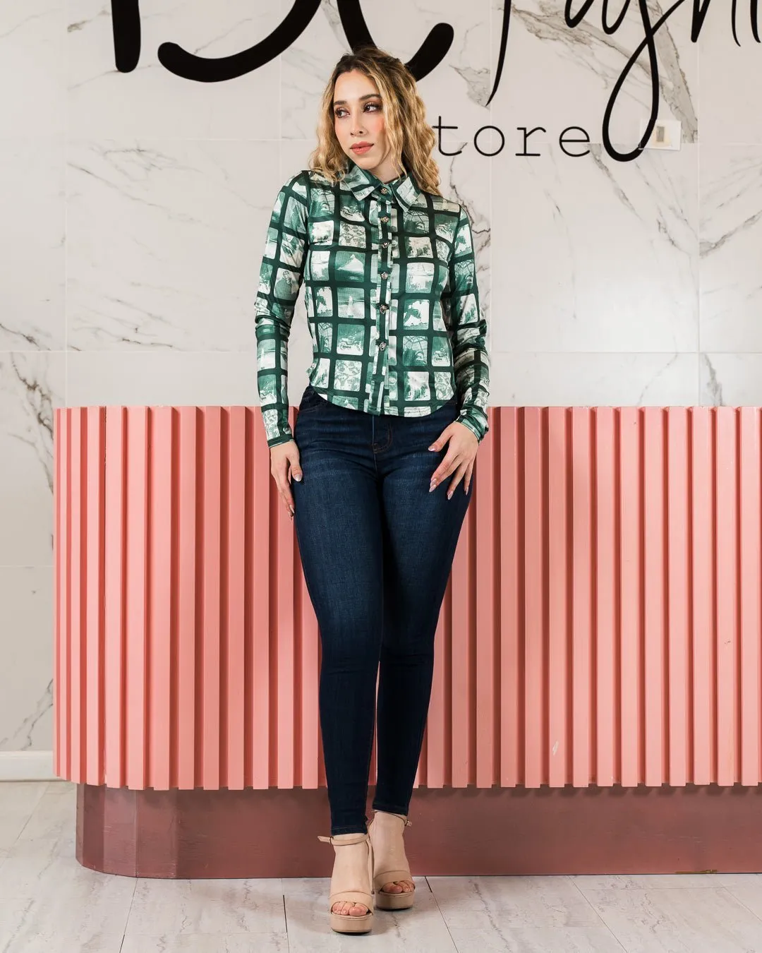 Jeans skinny stretch de tiro alto