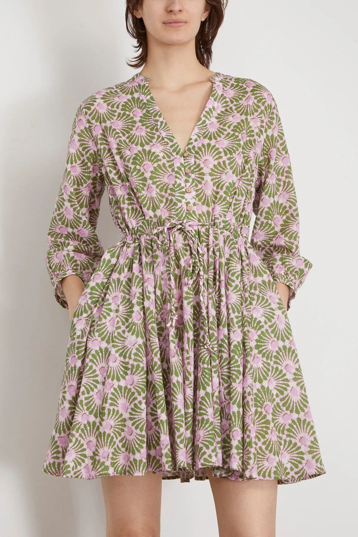 Jennings Dress in Emerald Shells
