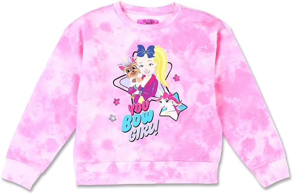 JoJo Siwa girls Cute Comfy Soft Fleece Sweatshirt Sweatpant Tee 3 Piece Set3 Piece Set