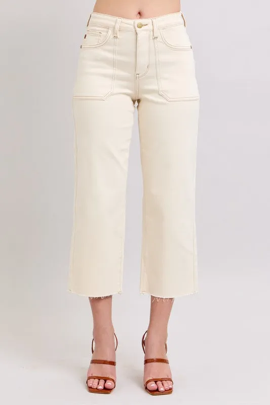 Judy Blue Toni Hi-Rise Cropped Wide Leg Jeans