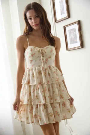 Lace Up Ruffle Dress