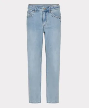 Light Wash Jeans with Embroidery On Pockets