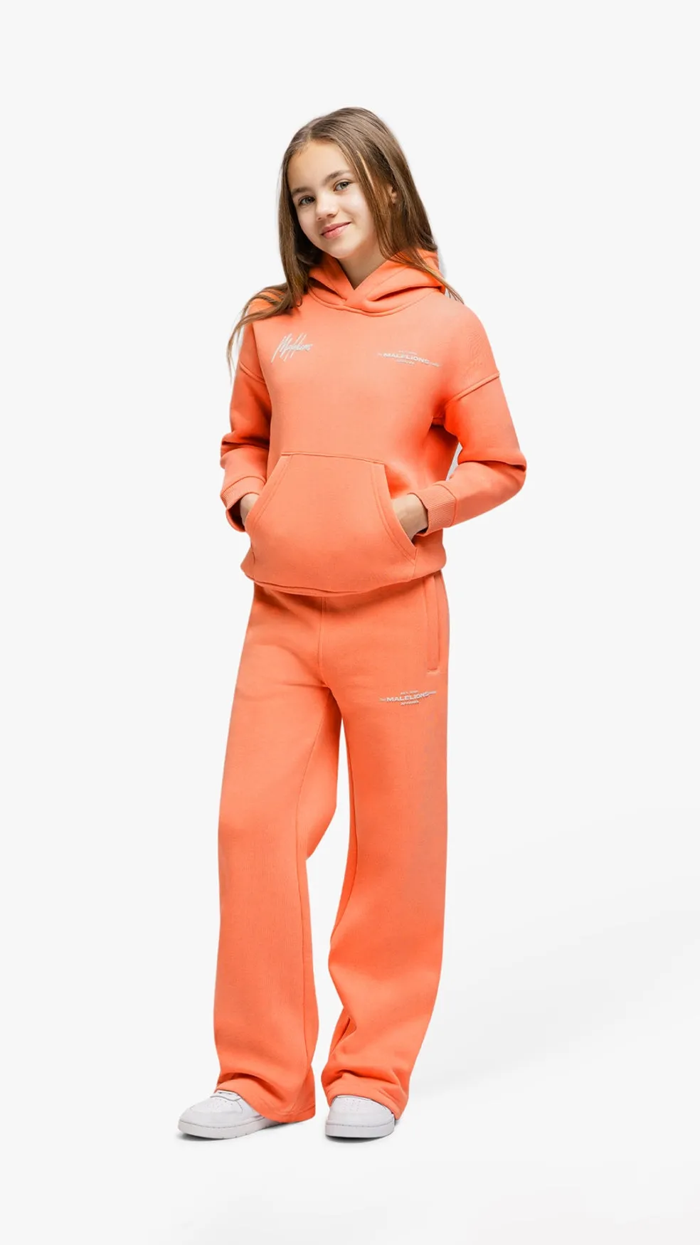 Malelions Junior Girls Straight Leg Sweatpants | Soft Coral