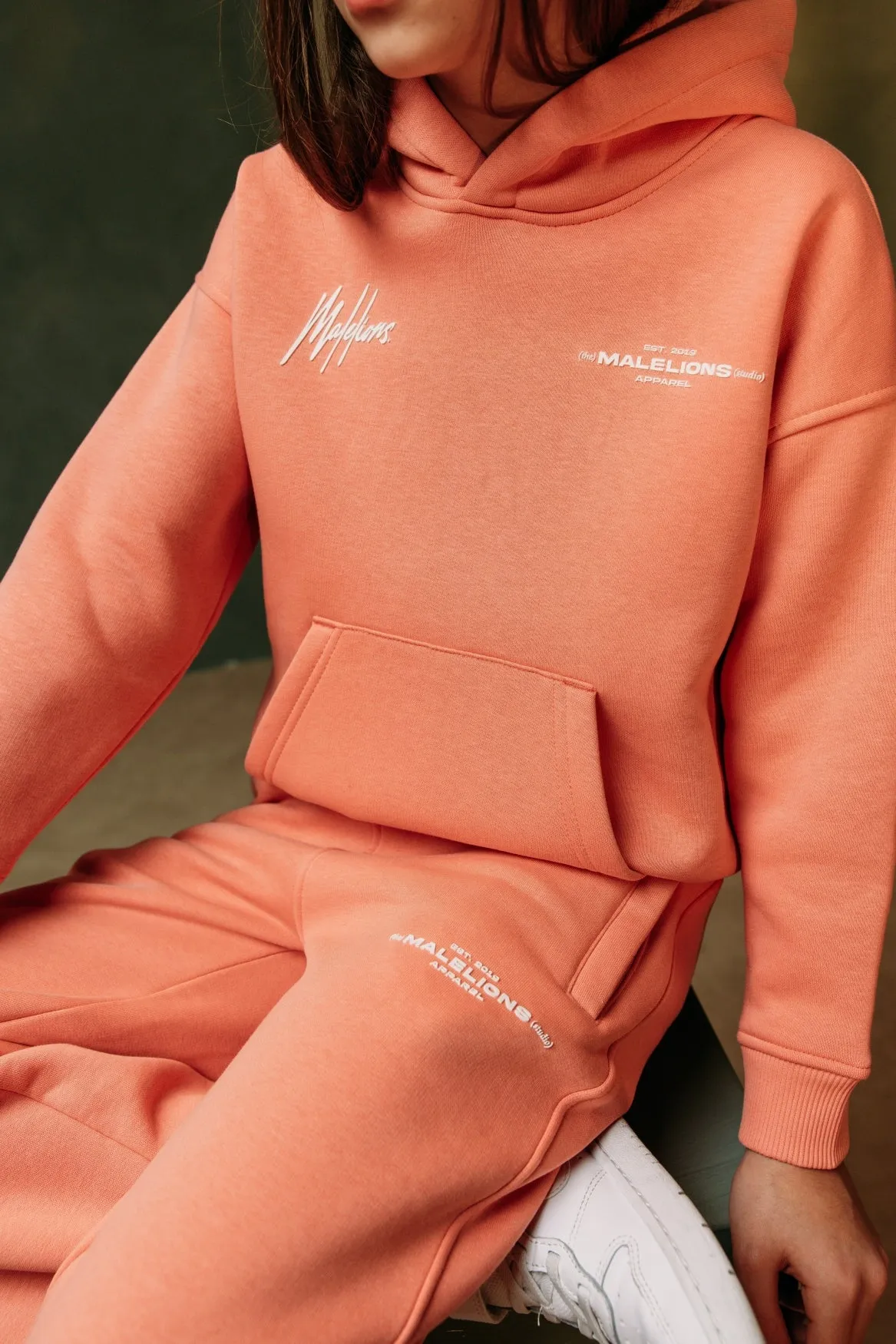 Malelions Junior Girls Straight Leg Sweatpants | Soft Coral
