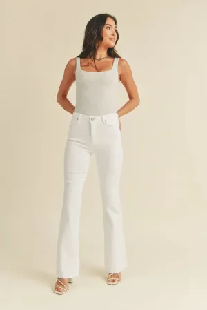 MID RISE FLARE DENIM JEANS