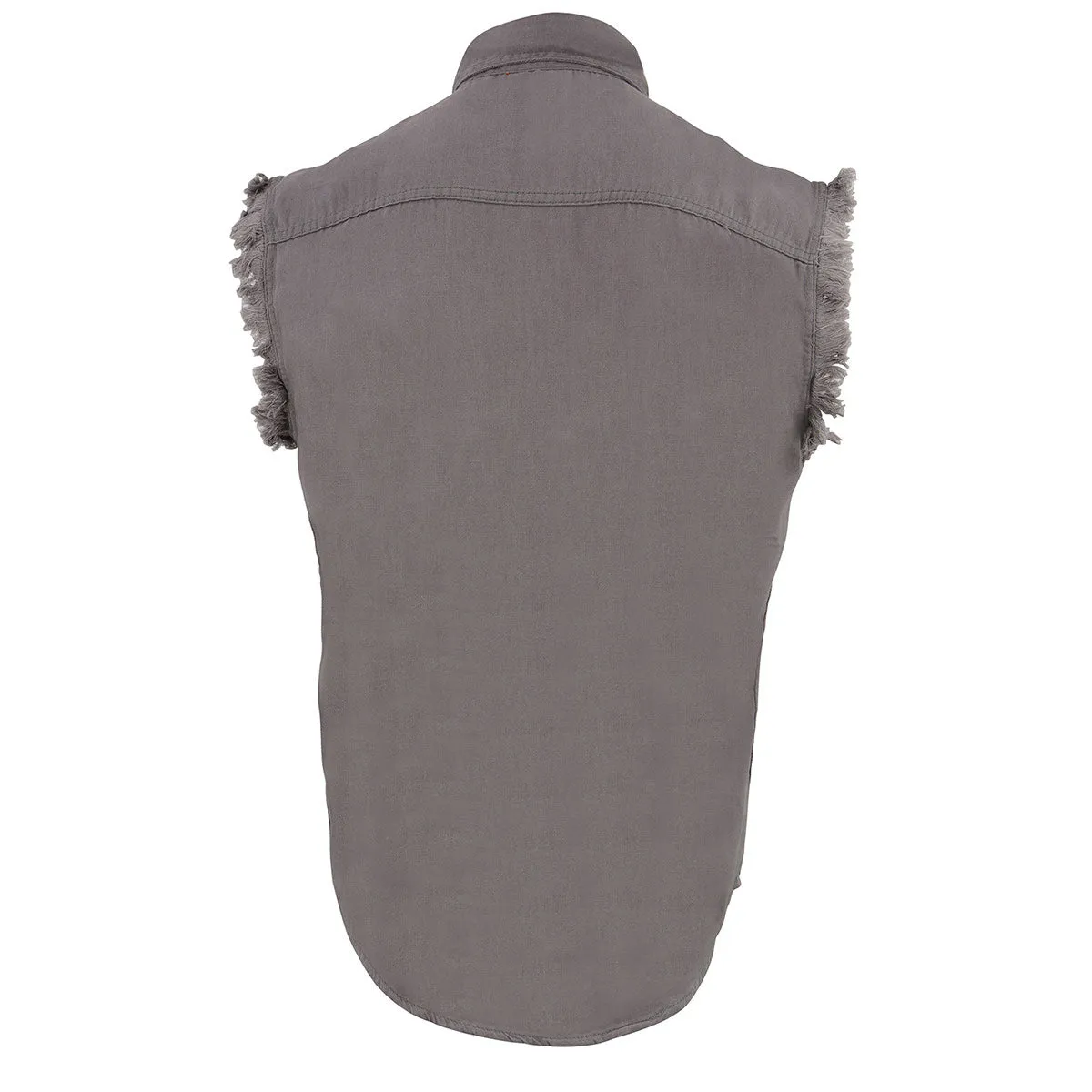 Milwaukee Leather DM4004 Men's Grey Lightweight Denim Shirt with