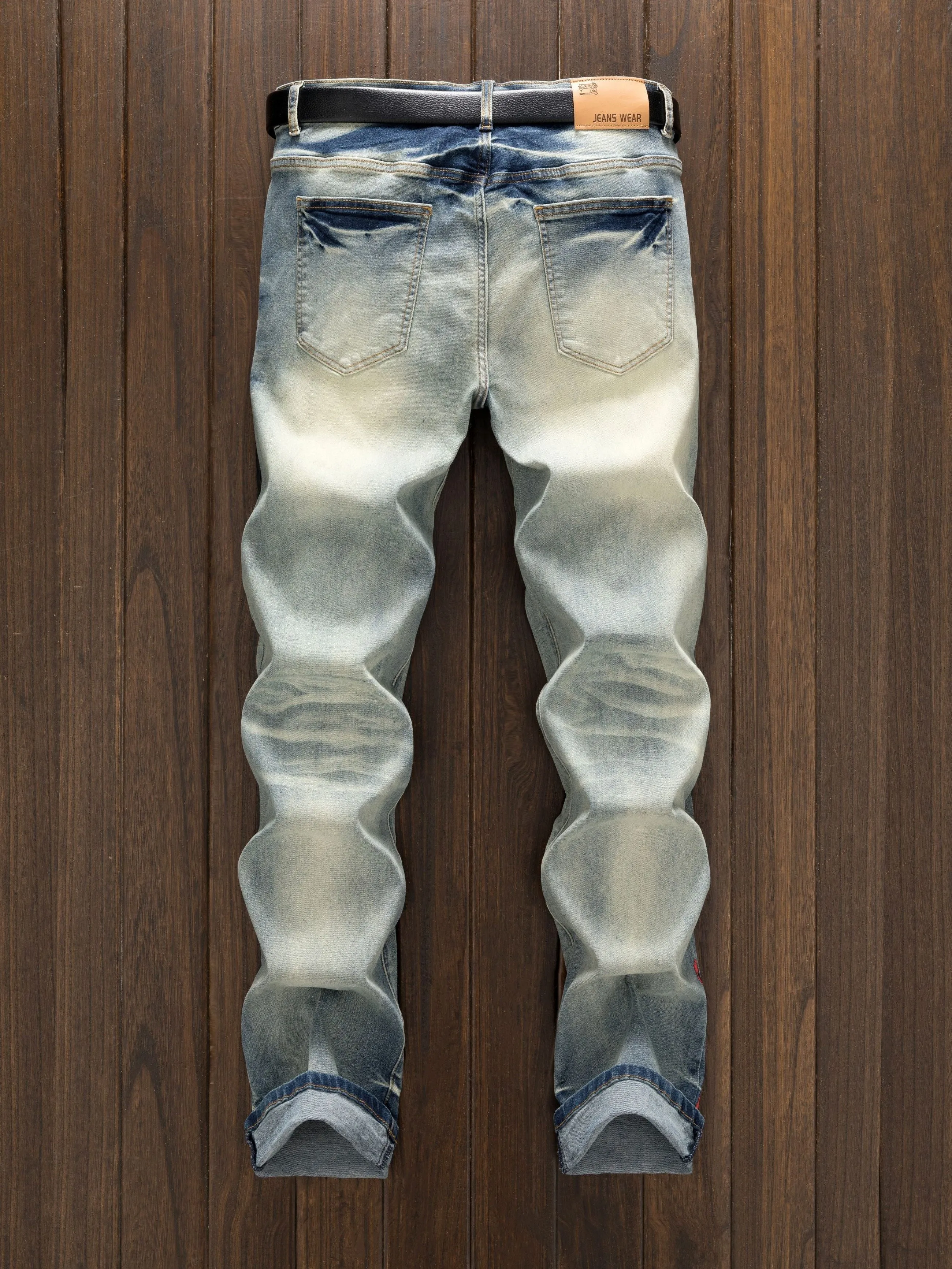 Minimalist, Trendy, Personalized, Skull Print, Versatile, Fashionable, Retro And Nostalgic Jeans