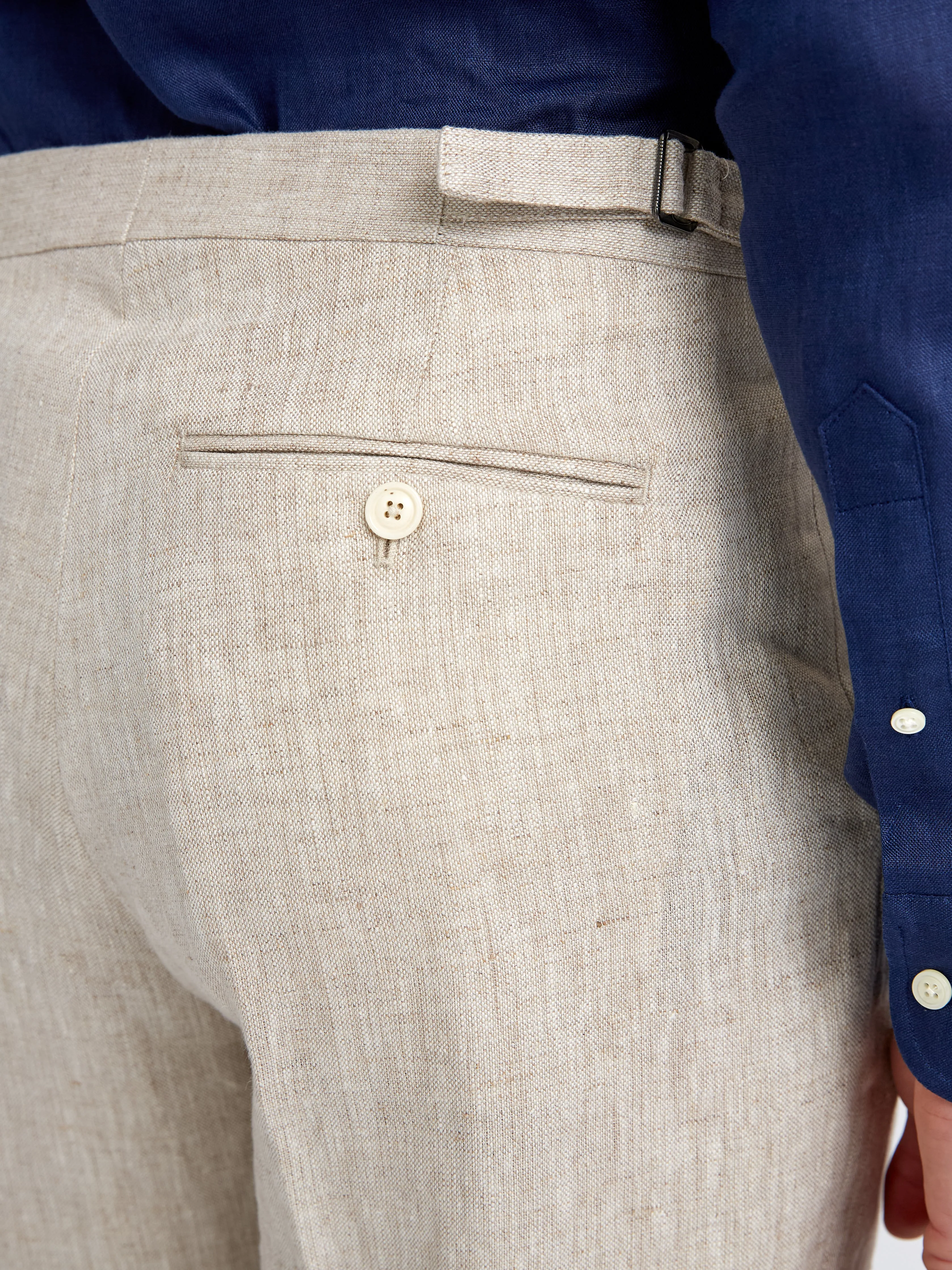 Oatmeal Allercombe Linen Dress Trouser