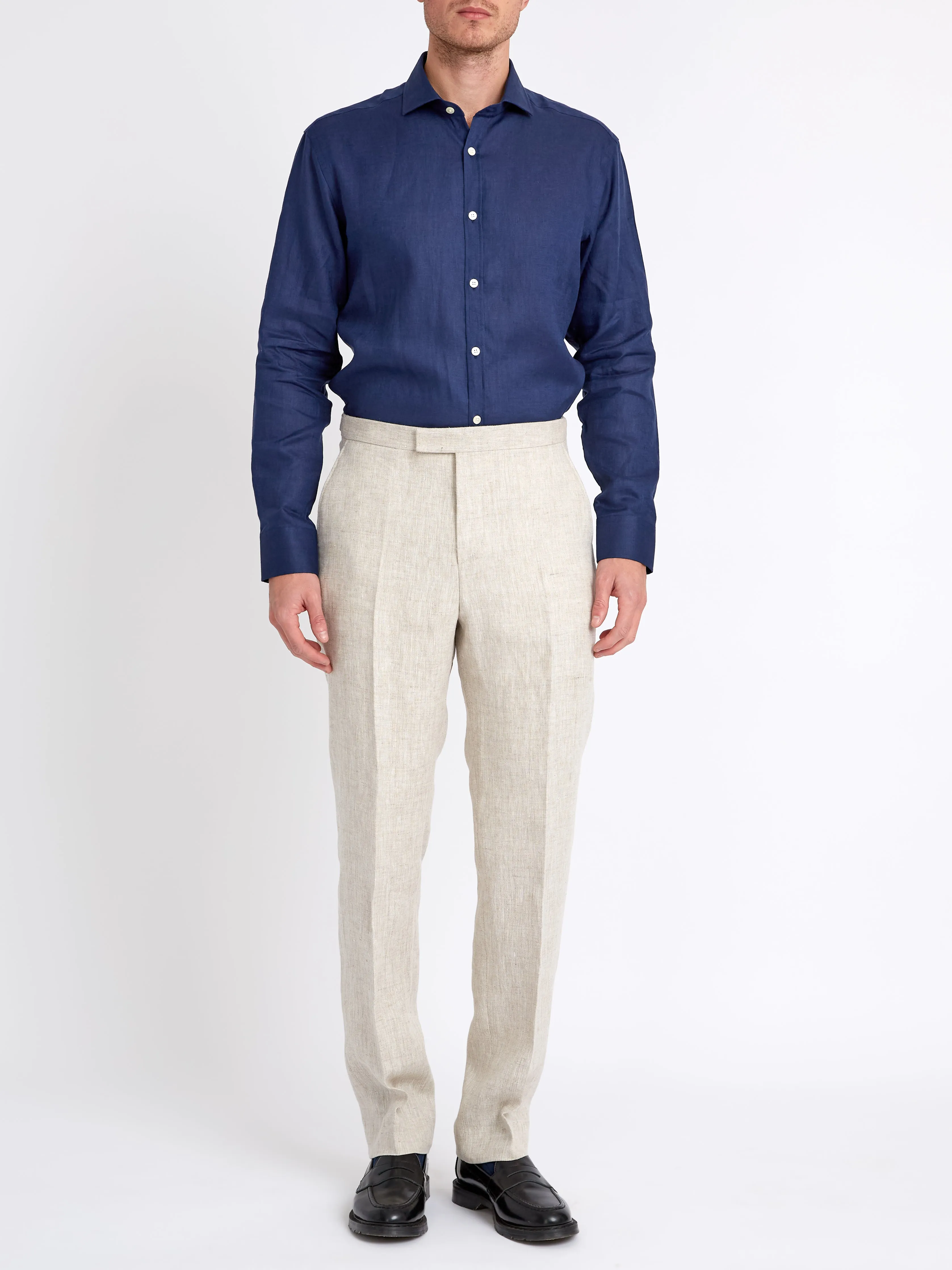 Oatmeal Allercombe Linen Dress Trouser