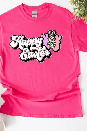 Outline Groovy Happy Easter Short Sleeve Relaxed Fit T-Shirt