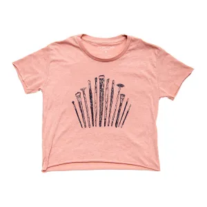 Paintbrushes Ladies Crop Tee
