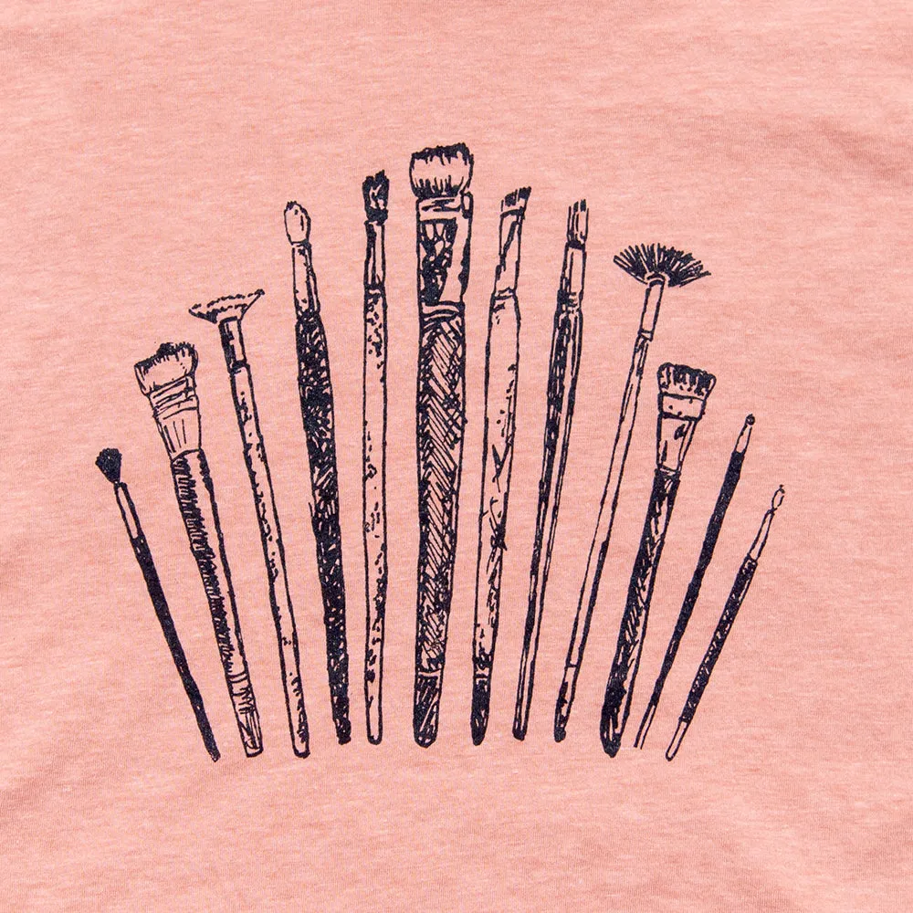 Paintbrushes Ladies Crop Tee